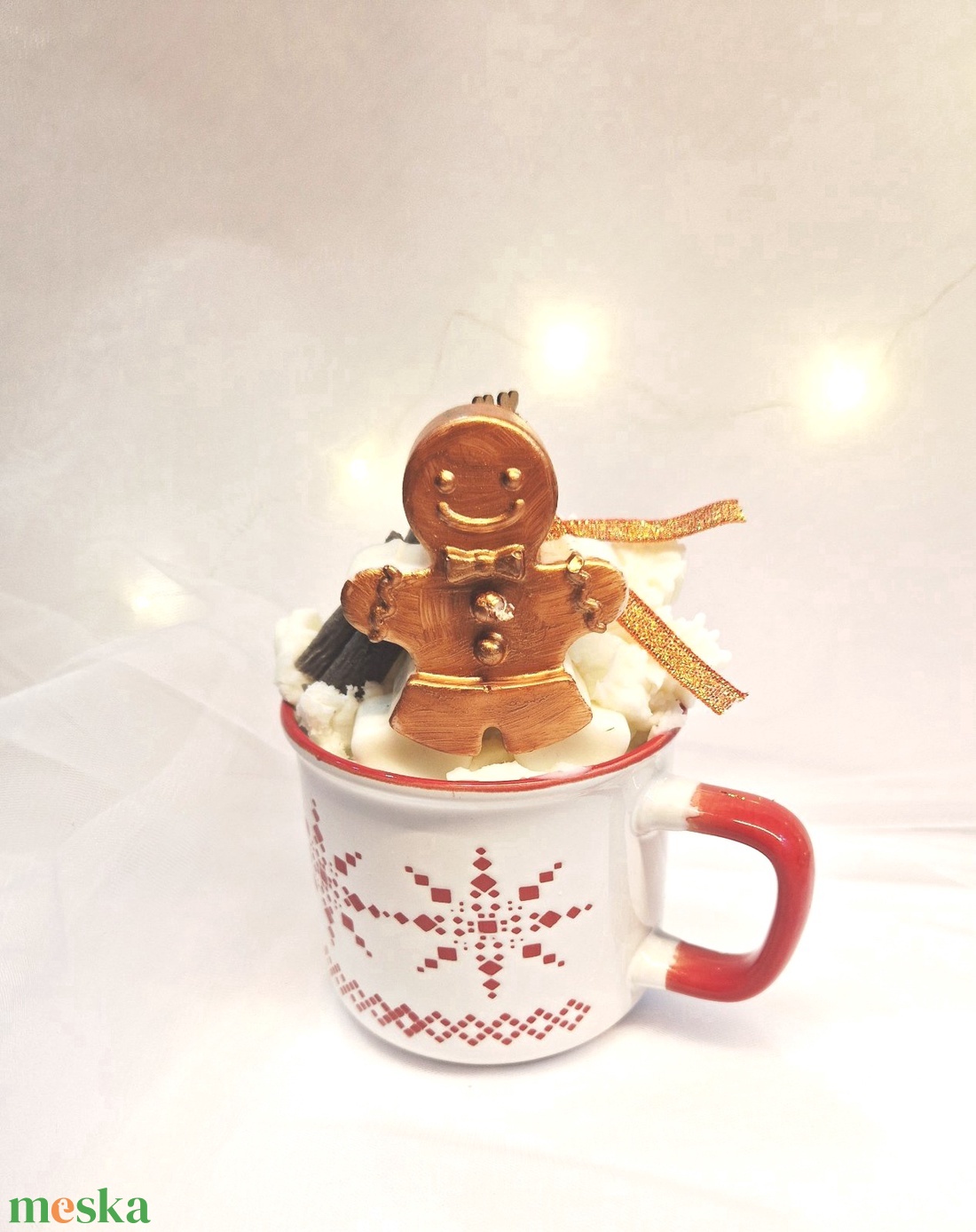 Illatgyertya karácsonyi bögrében - MÉZI - karácsony - karácsonyi lakásdekoráció - karácsonyi illatgyertya, mécses - Meska.hu