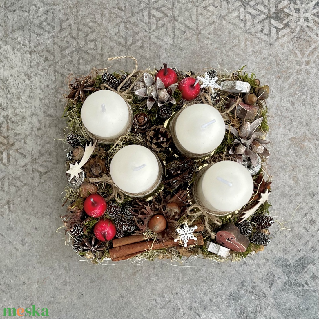 ADVENT ládika, asztaldísz gyertyákkal - karácsony - adventi díszek - adventi gyertyadíszek és koszorúdíszek - Meska.hu