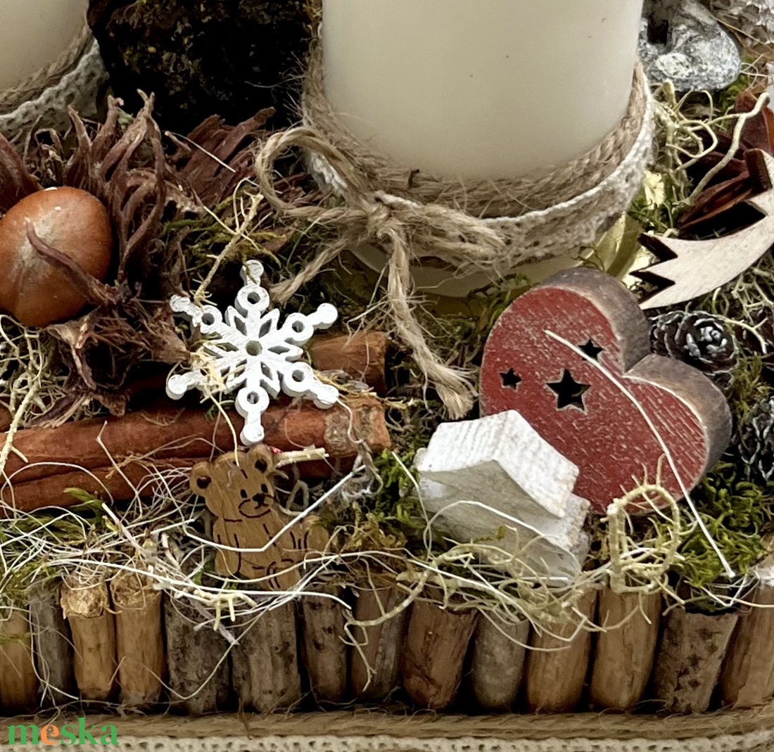 ADVENT ládika, asztaldísz gyertyákkal - karácsony - adventi díszek - adventi gyertyadíszek és koszorúdíszek - Meska.hu