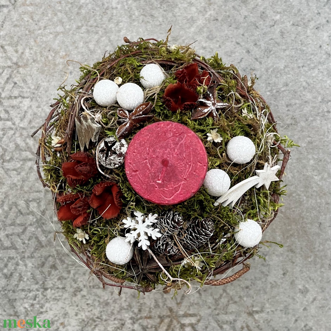 Karácsonyi asztaldísz, gyertyatartó - MACI - karácsony - karácsonyi lakásdekoráció - ünnepi asztaldekoráció - Meska.hu