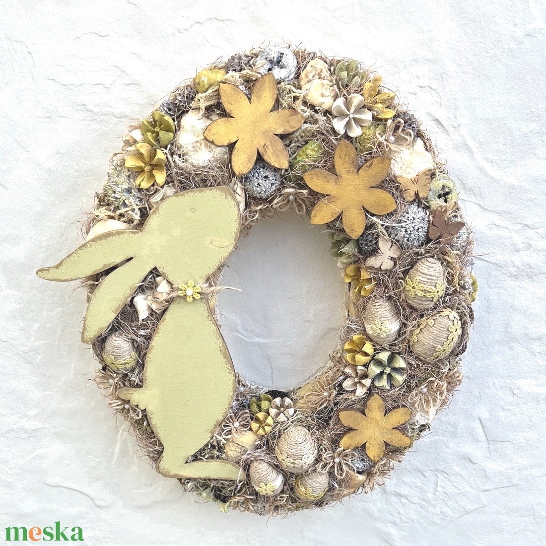 Húsvéti kopogtató, ajtódísz - Nyuszkó 1 - otthon & életmód - dekoráció - ajtó- és ablak dekoráció - ajtódísz & kopogtató - Meska.hu