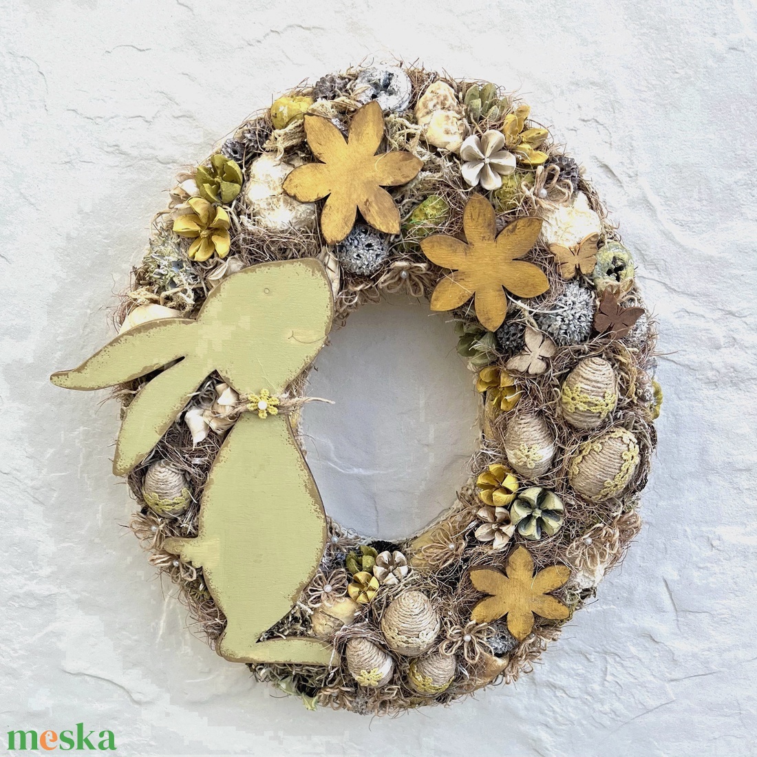 Húsvéti kopogtató, ajtódísz - Nyuszkó 1 - ünnepi díszek, dekorációk - húsvéti díszek és dekorációk - húsvéti ajtódísz, kopogtató - Meska.hu