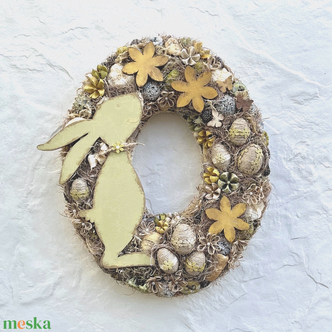 Húsvéti kopogtató, ajtódísz - Nyuszkó 1 - ünnepi díszek, dekorációk - húsvéti díszek és dekorációk - húsvéti ajtódísz, kopogtató - Meska.hu