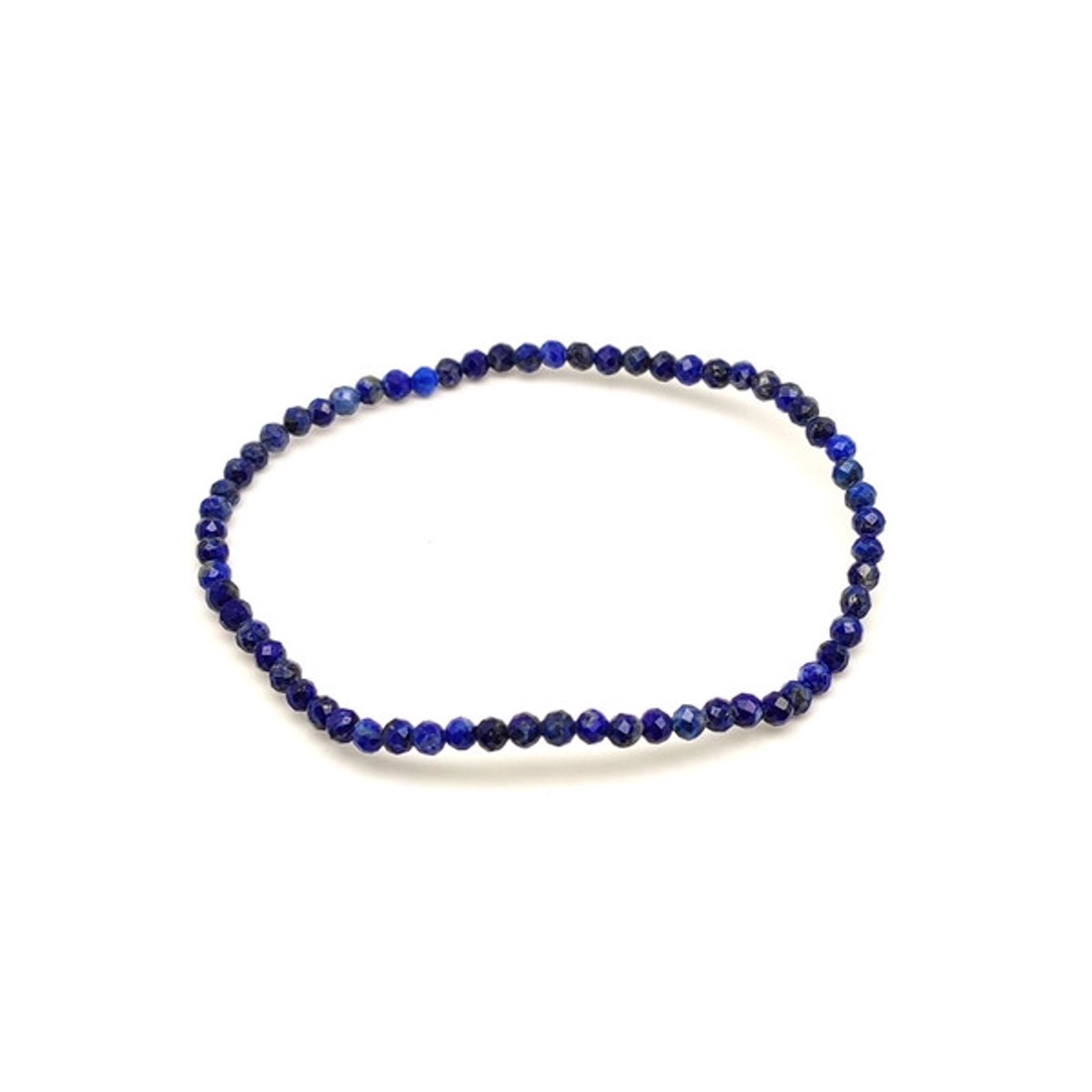 Fazettált lapis lazuli golyós ásvány karkötő 3�4mm - ékszer - karkötő - ásványkarkötő - Meska.hu