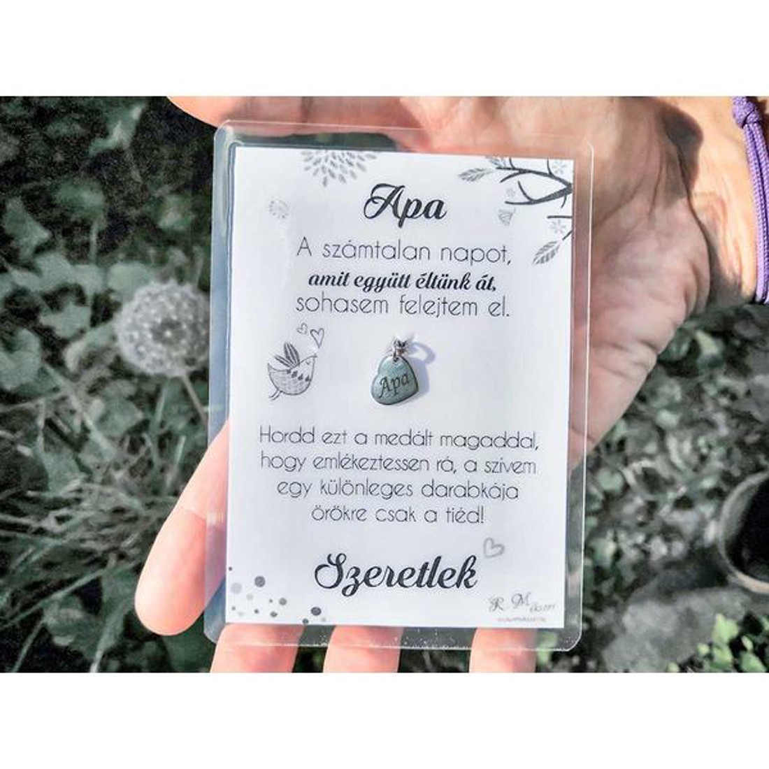 Szeretlek Apa medál köszönő kártyával - ékszer - nyaklánc - medál - Meska.hu Szeretlek Apa medál köszönő kártyával - ékszer - nyaklánc - medál - Meska.hu