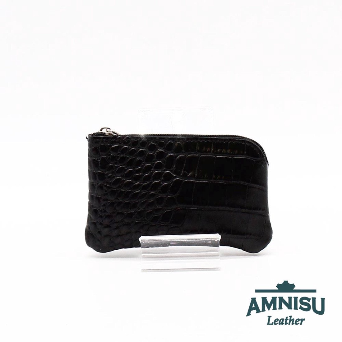 Fekete krokkómintás egy cipzáras kulcstartó A8008 - táska & tok - kulcstartó & táskadísz - kulcstartó - Meska.hu