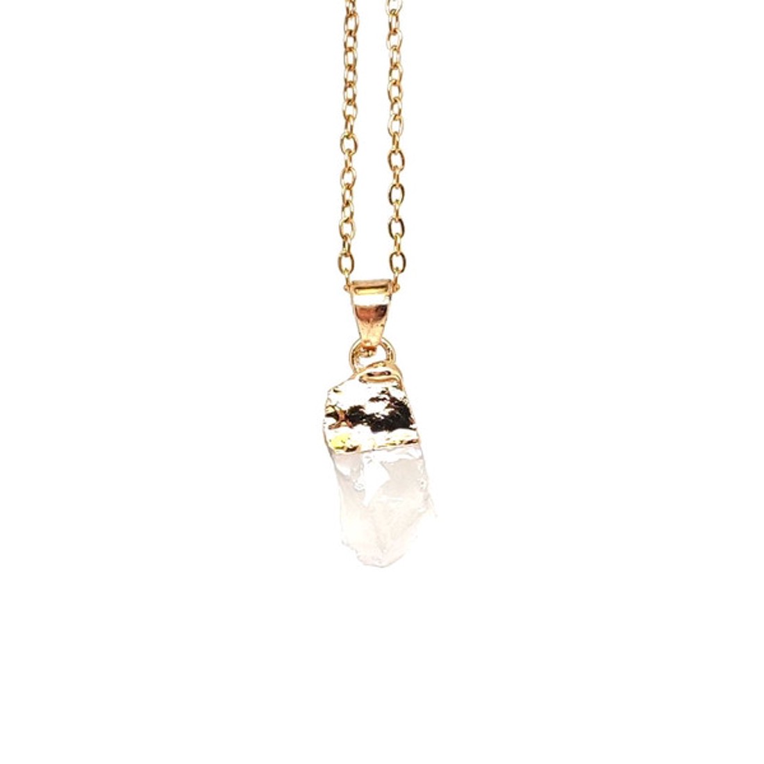 Tisztaság hegyikristály nyers medál nyaklánccal 1�2cm - ékszer - nyaklánc - medálos nyaklánc - Meska.hu