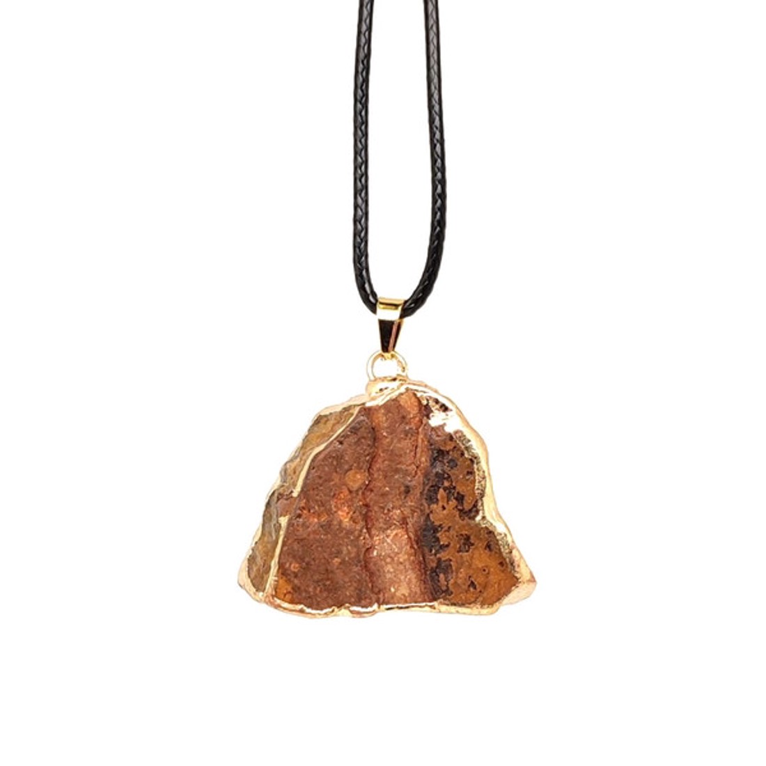 Önbizalom tigrisszem nyers medál nyaklánccal réz díszítéssel 3�4cm -  - Meska.hu