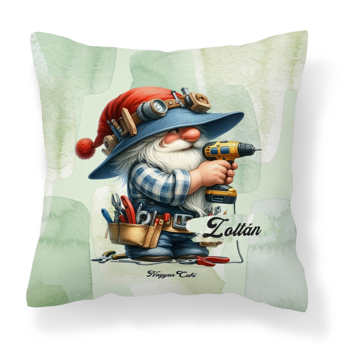 Névvel kérhető - Csavaros Ezermester manó mintás párna - otthon & életmód - lakástextil - párna & párnahuzat - díszpárna (belsővel együtt) - Meska.hu