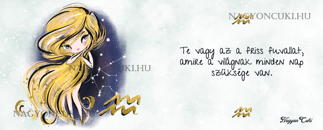 Személyre szabható - Szőke hajú Csini Vízöntő lány mintás bögre - otthon & életmód - konyhafelszerelés, tálalás - tálalás - bögre & csésze - Meska.hu