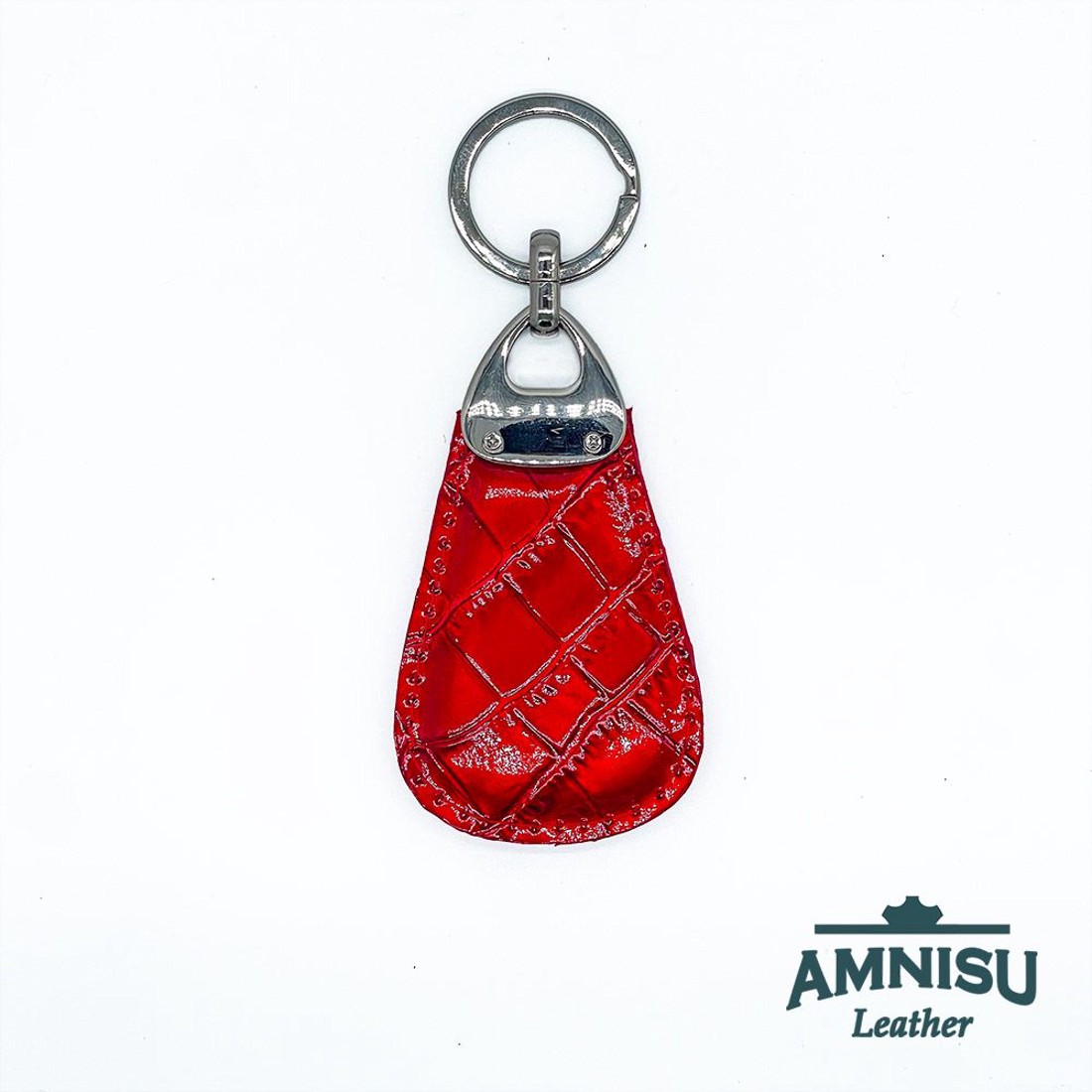 Meggy piros lakk krokkómintás csepp alakú swarovski köves kulcstartó H5023 - táska & tok - kulcstartó & táskadísz - kulcstartó - Meska.hu