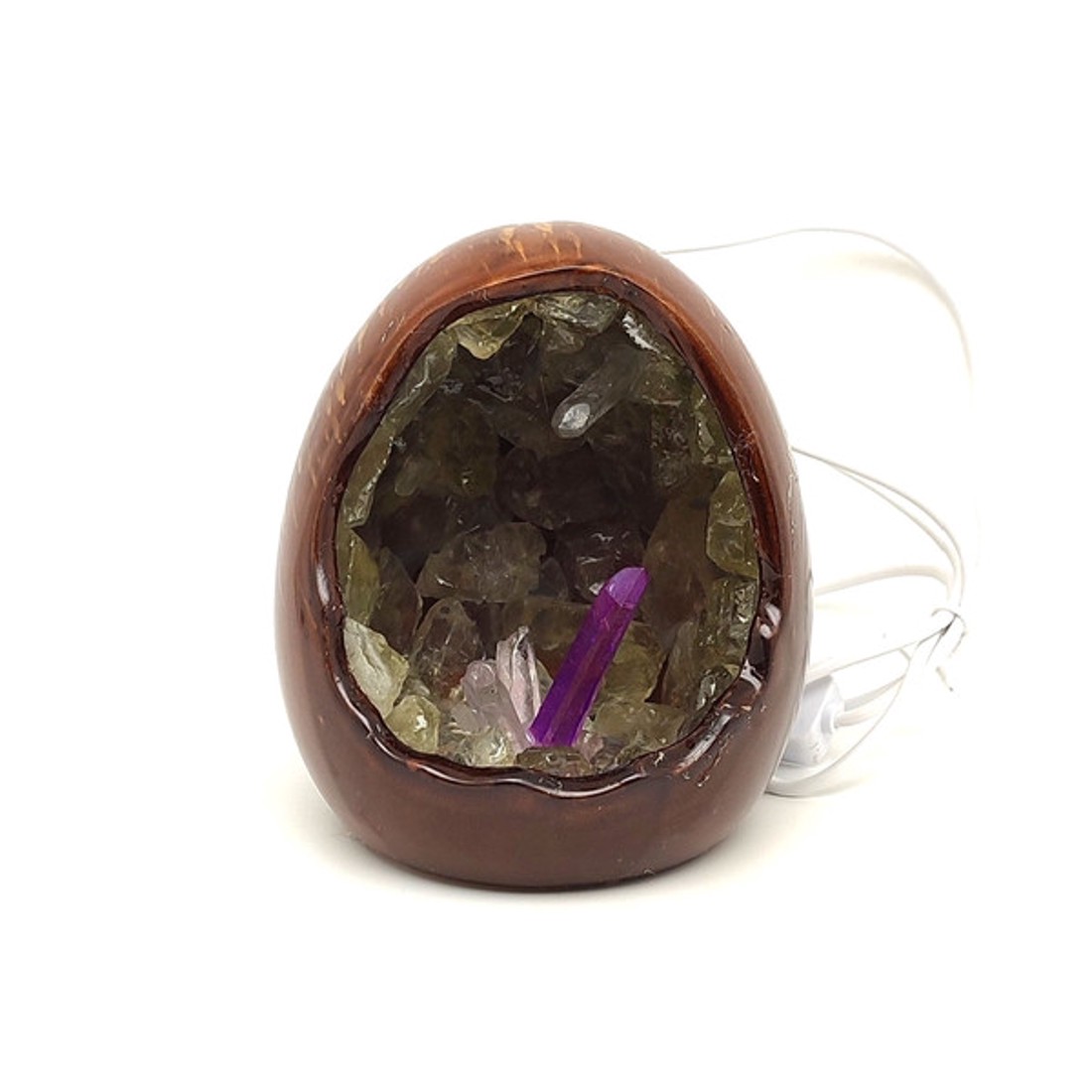 Citromkvarc nyers ásvány hangulatlámpa 10 cm -  - Meska.hu