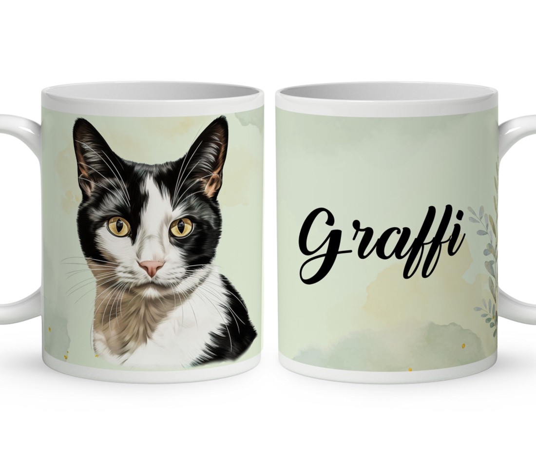 Névvel kérhető - Japán csonkafarkú macska portré mintás bögre - otthon & életmód - konyhafelszerelés, tálalás - tálalás - bögre & csésze - Meska.hu