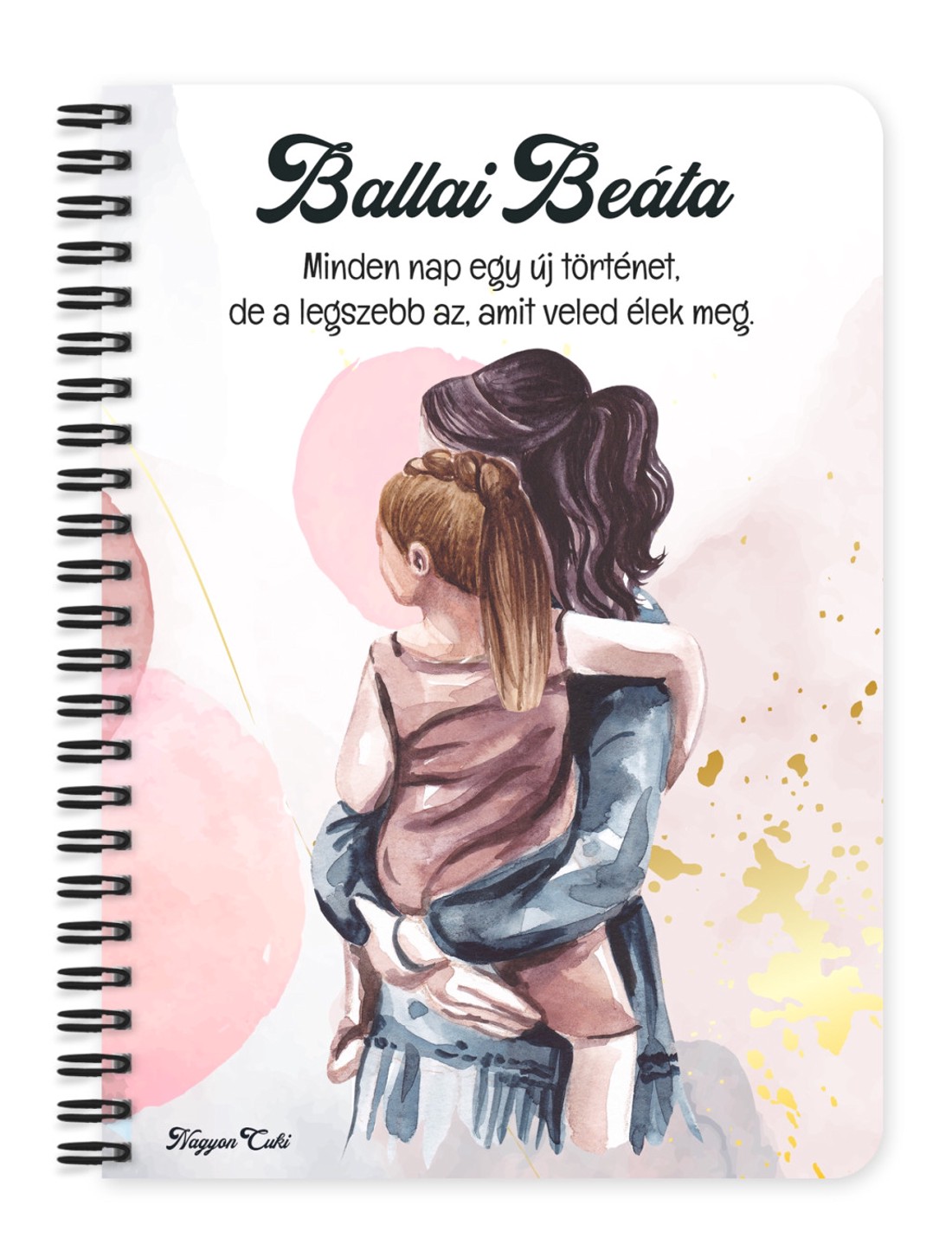 Személyre szabható - Anya és Lánya mintás A6-os füzet - otthon & életmód - papír, írószer - jegyzetfüzet & napló - Meska.hu