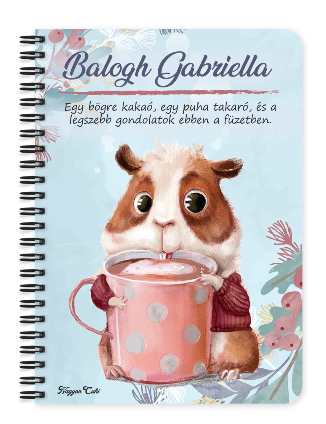 Személyre szabható - Kakaós tengerimalac mintás A5-ös füzet - otthon & életmód - papír, írószer - jegyzetfüzet & napló - Meska.hu