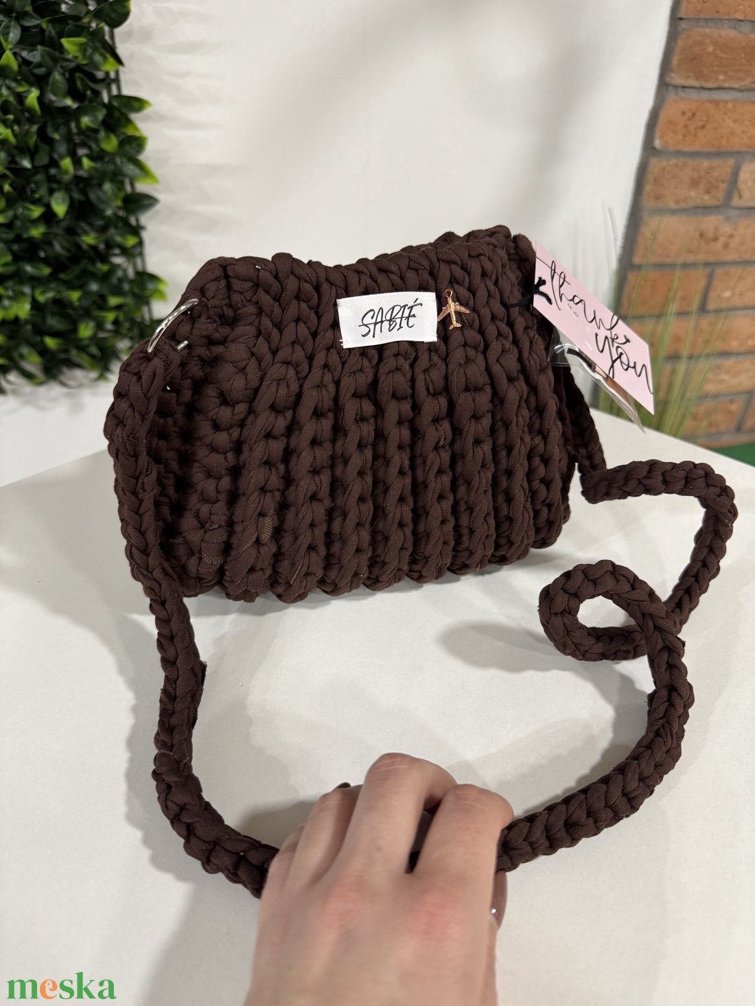 Horgolt SABIÉ válltáska, crossbody bag - táska & tok - kézitáska & válltáska - válltáska - Meska.hu