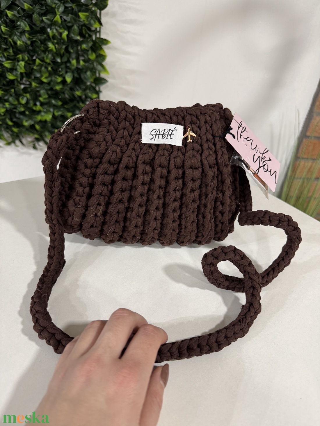 Horgolt SABIÉ válltáska, crossbody bag - táska & tok - kézitáska & válltáska - válltáska - Meska.hu