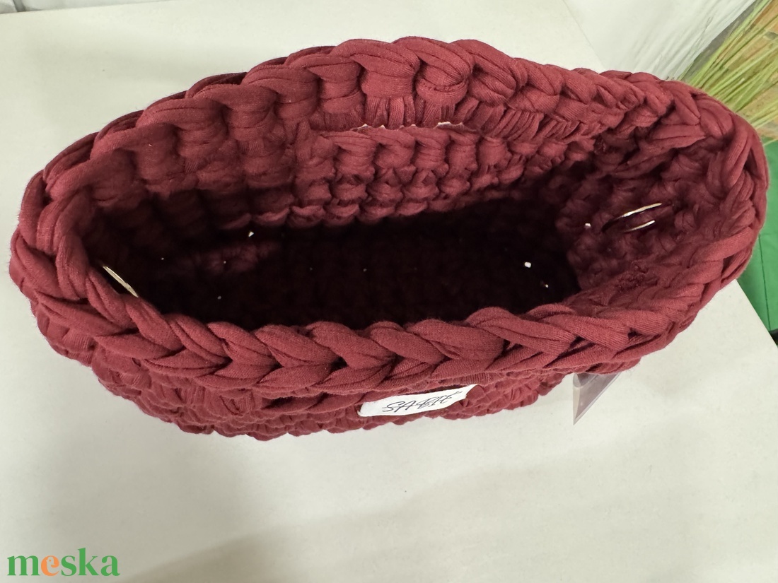 Horgolt SABIÉ burgundi színű  kézi és v�lltáska - táska & tok - kézitáska & válltáska - kézitáska - Meska.hu