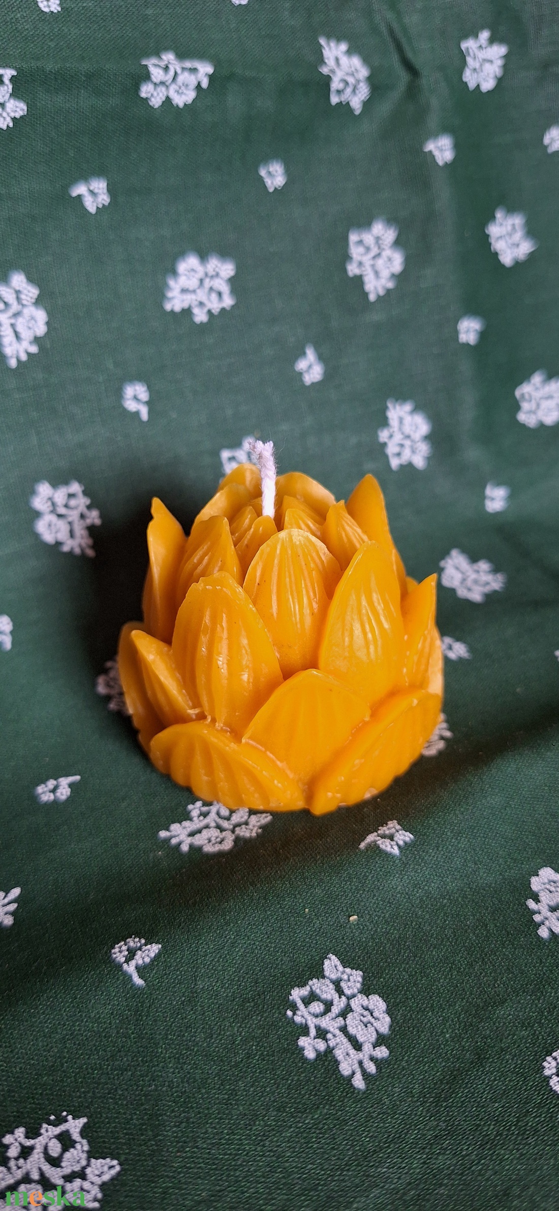 Lótusz méhviasz gyertya - otthon & életmód - gyertya, illat, aroma - gyertya - Meska.hu