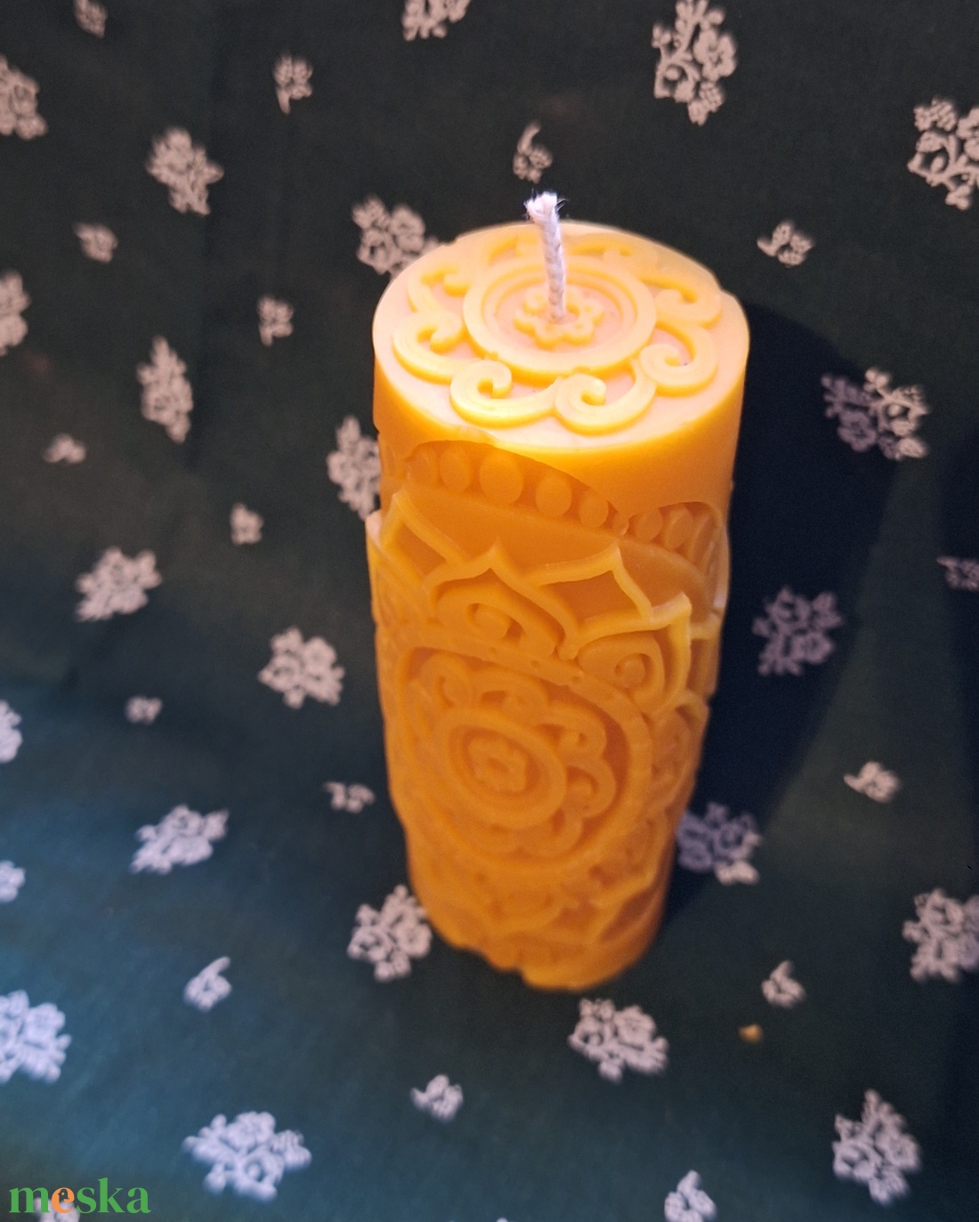 Mandalás Méhviasz gyertya - otthon & életmód - gyertya, illat, aroma - gyertya - Meska.hu