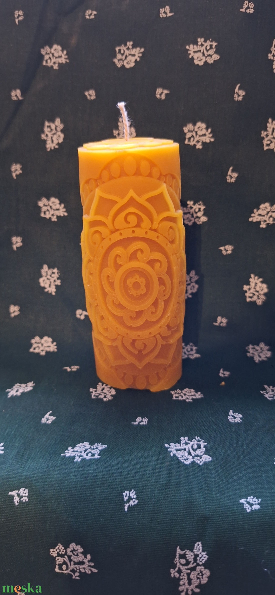 Mandalás Méhviasz gyertya - otthon & életmód - gyertya, illat, aroma - gyertya - Meska.hu