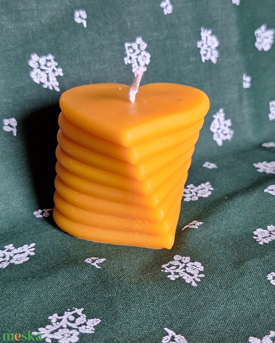 Szív Méhviasz gyertya - otthon & életmód - gyertya, illat, aroma - gyertya - Meska.hu