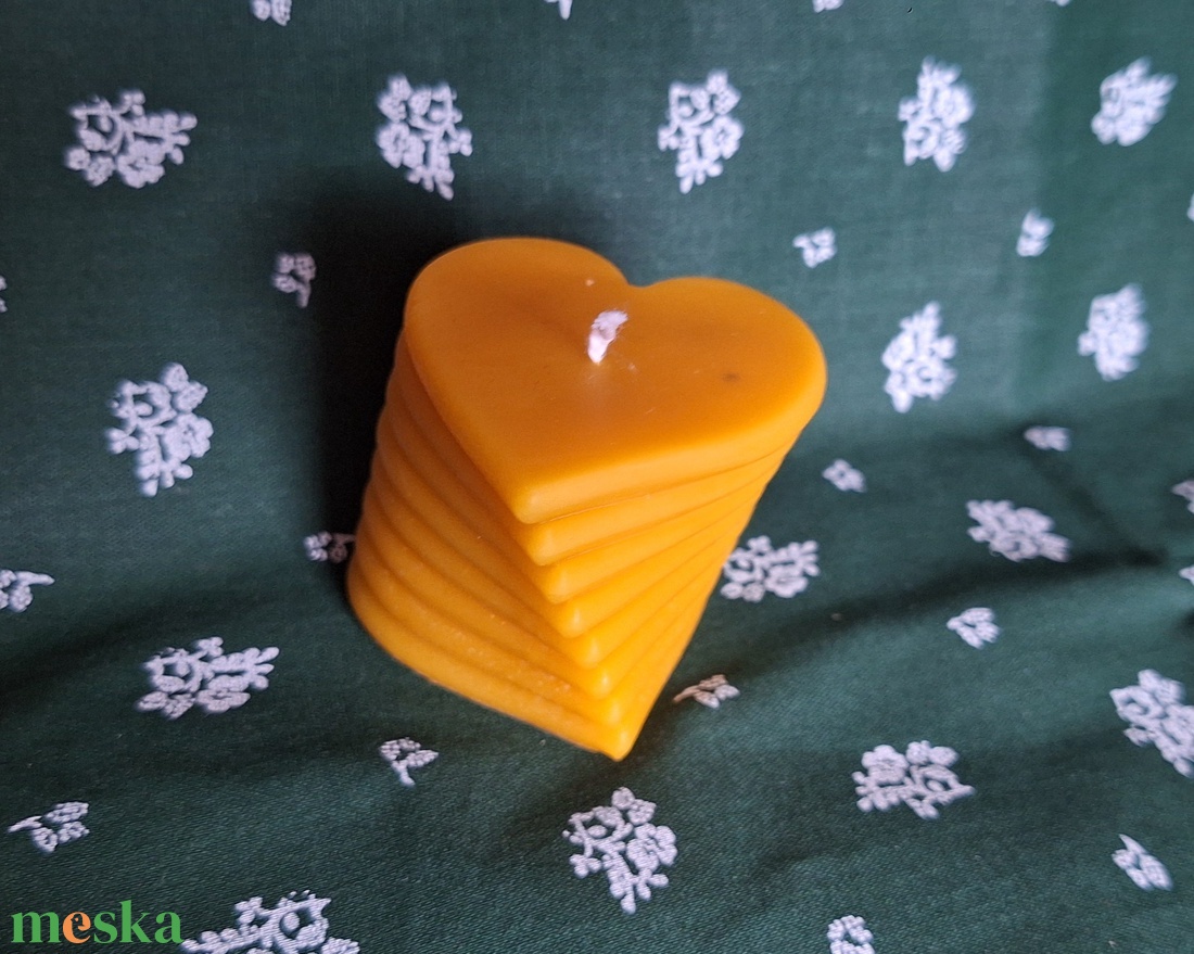 Szív Méhviasz gyertya - otthon & életmód - gyertya, illat, aroma - gyertya - Meska.hu