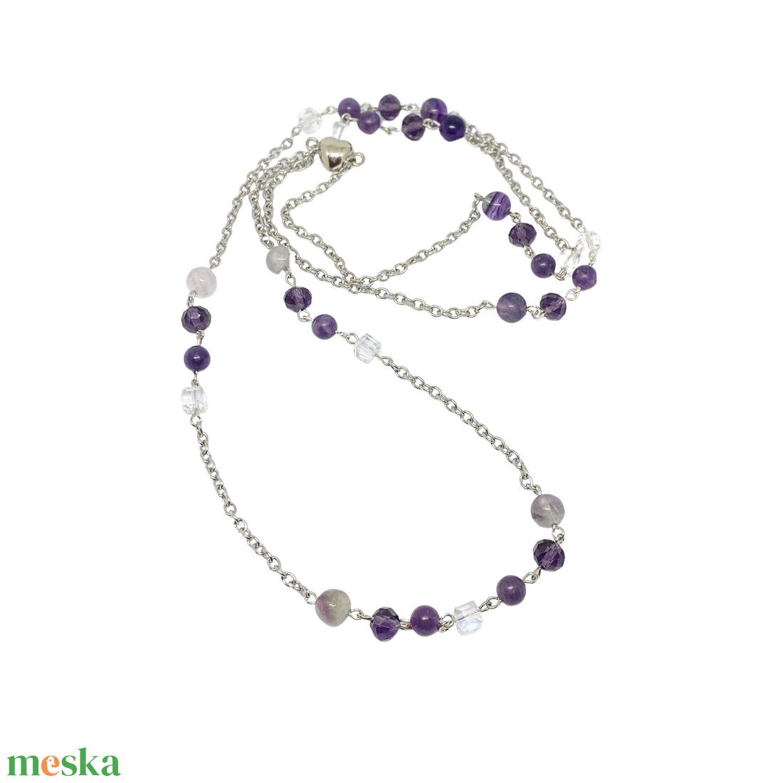 Éjfél nyaklánc ásványokkal - ékszer - nyaklánc - hosszú nyaklánc - Meska.hu