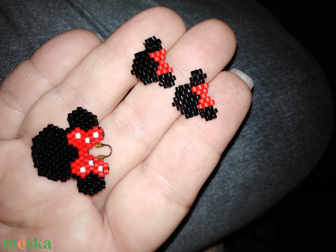 Minnie fülbevaló - medál szett - ékszer - ékszerszett - Meska.hu