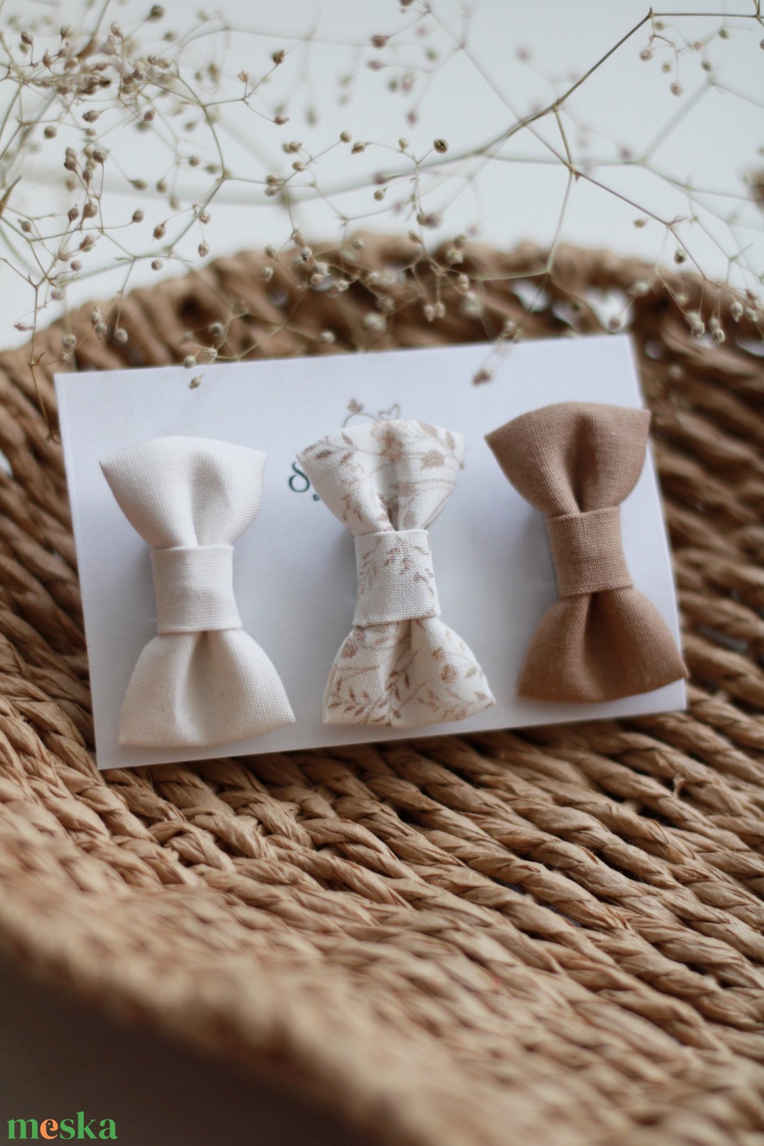 Mini hajcsat szett  natúr levél  - ruha & divat - hajdísz & hajcsat - hajcsat & hajtű - Meska.hu