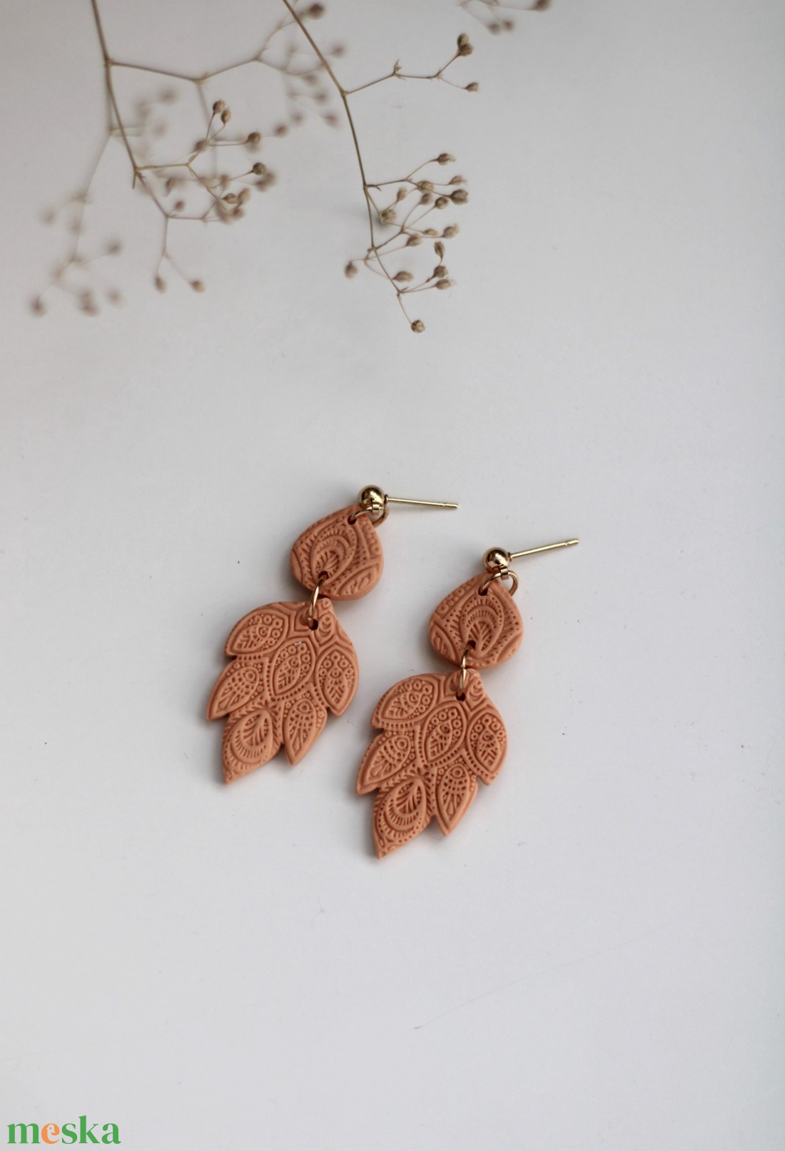 Mandala mintás függő fülbevaló - ékszer - fülbevaló - lógó fülbevaló - Meska.hu