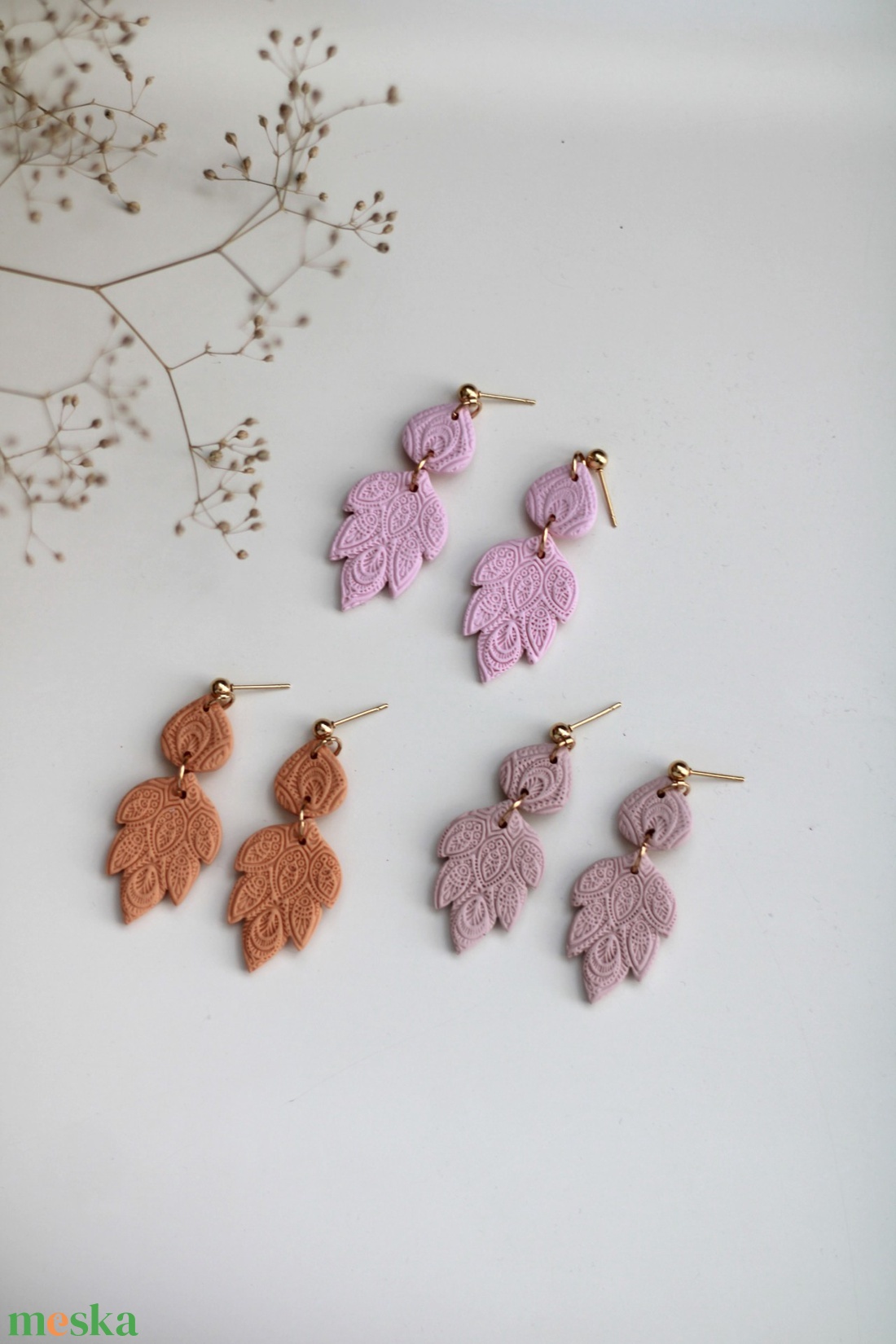 Mandala mintás függő fülbevaló - ékszer - fülbevaló - lógó fülbevaló - Meska.hu