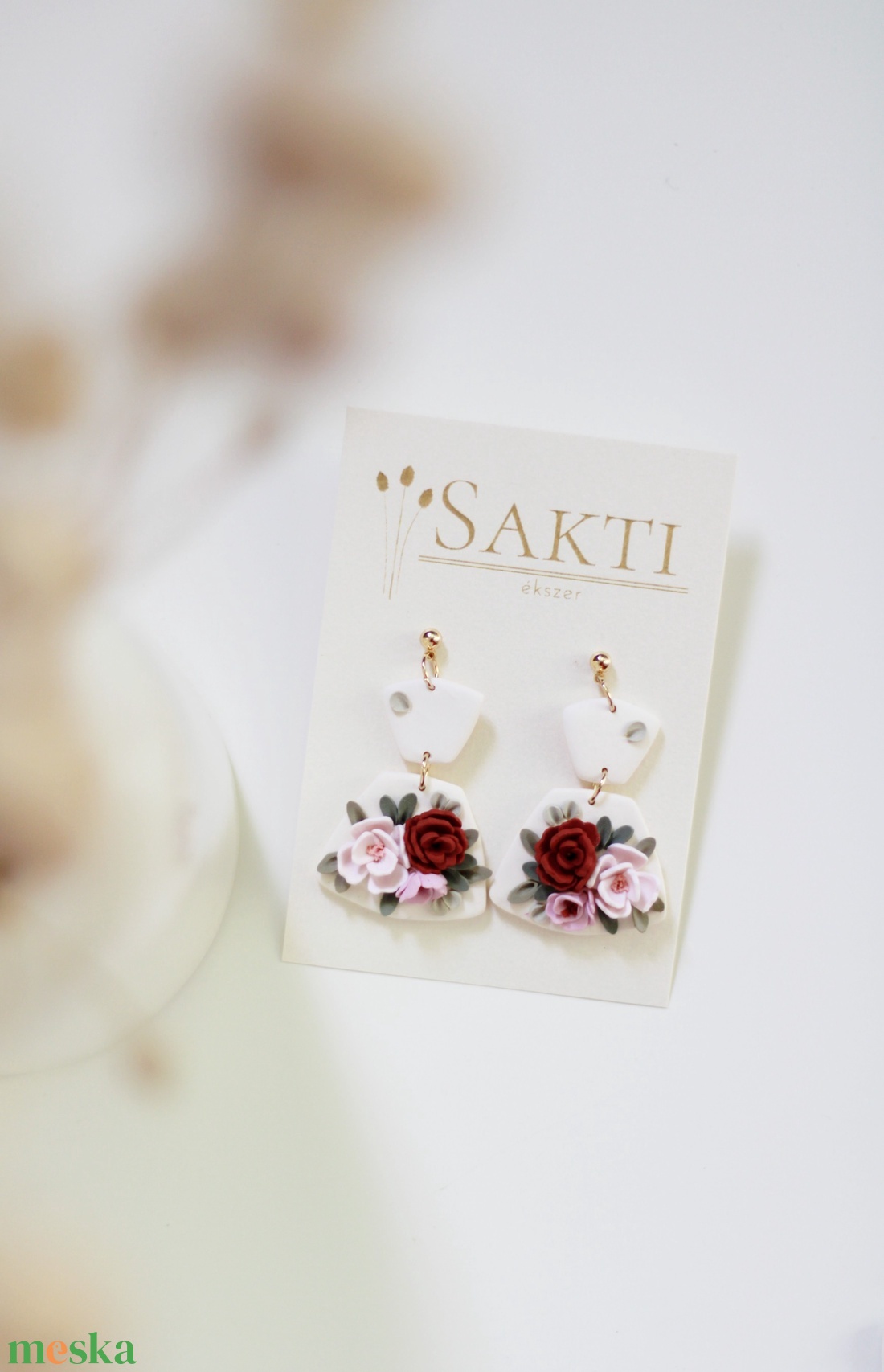Virágos függő fülbevaló - ékszer - fülbevaló - lógó fülbevaló - Meska.hu