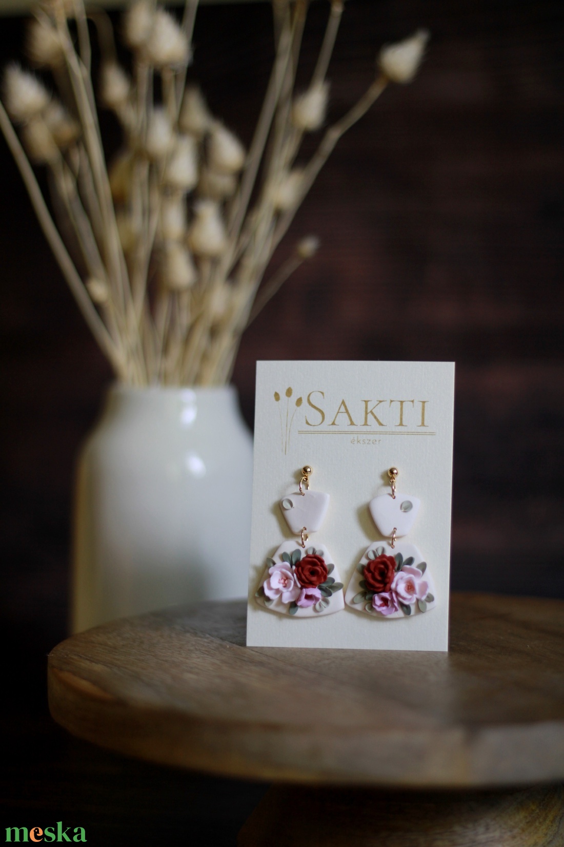 Virágos függő fülbevaló - ékszer - fülbevaló - lógó fülbevaló - Meska.hu