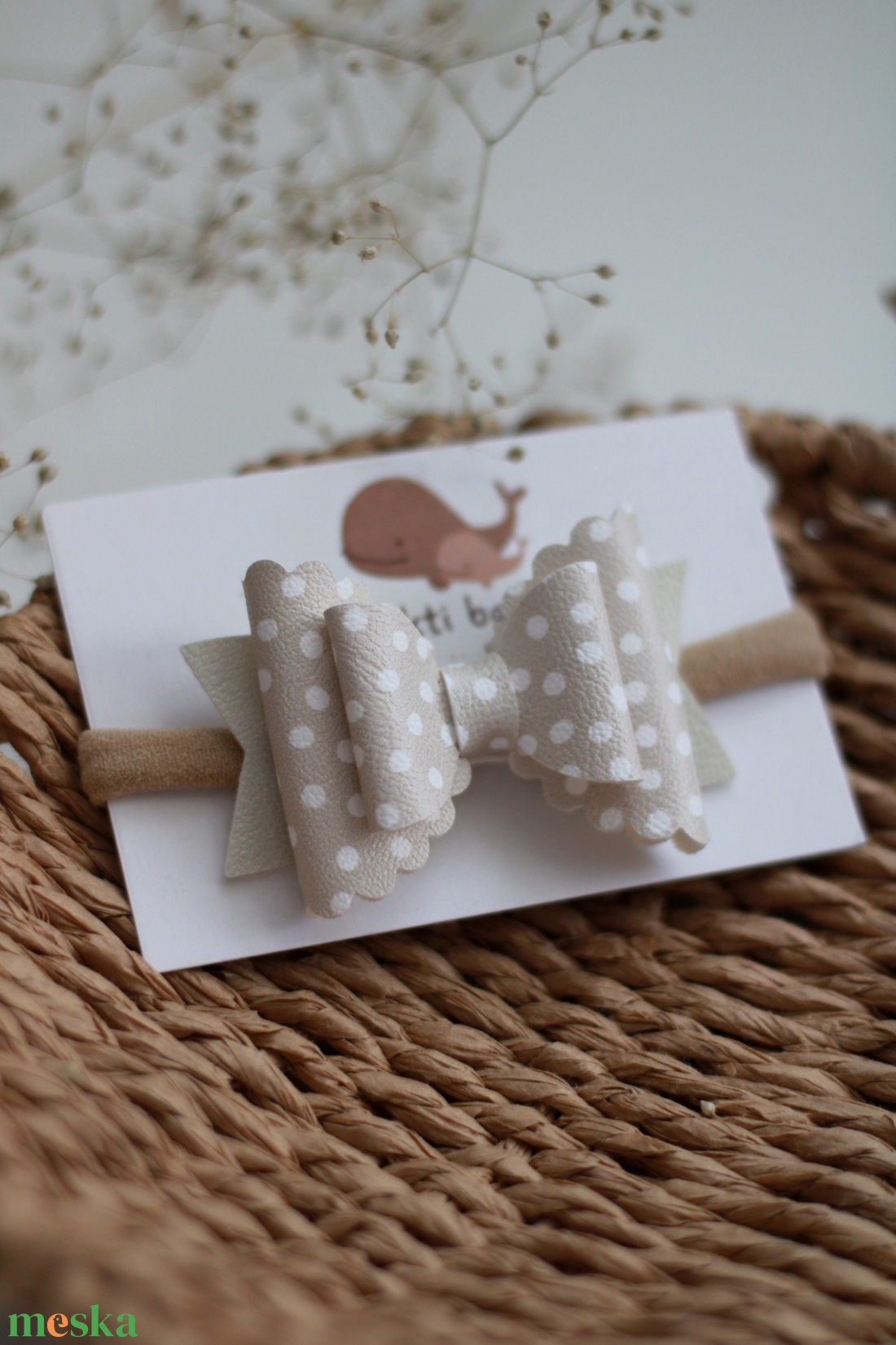 Pöttyös elasztikus baba fejpánt - ruha & divat - hajdísz & hajcsat - hajráf & hajpánt - Meska.hu