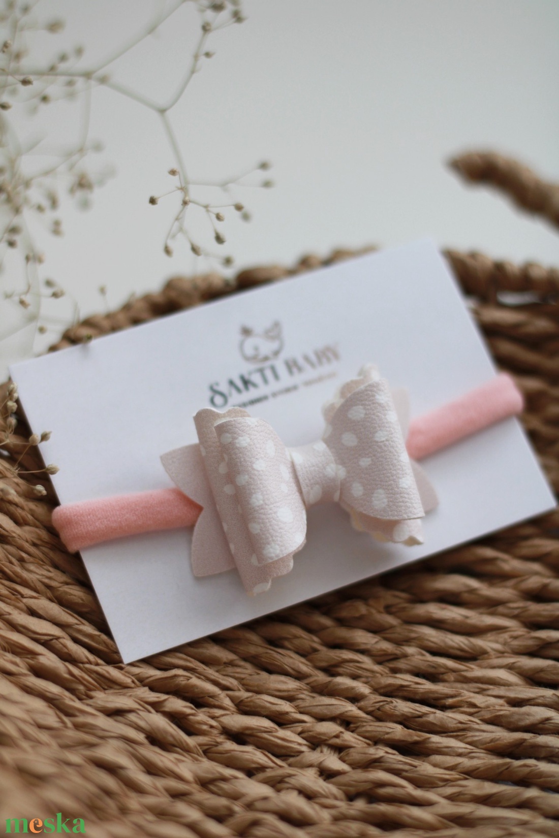 Pöttyös elasztikus baba fejpánt - ruha & divat - hajdísz & hajcsat - hajráf & hajpánt - Meska.hu