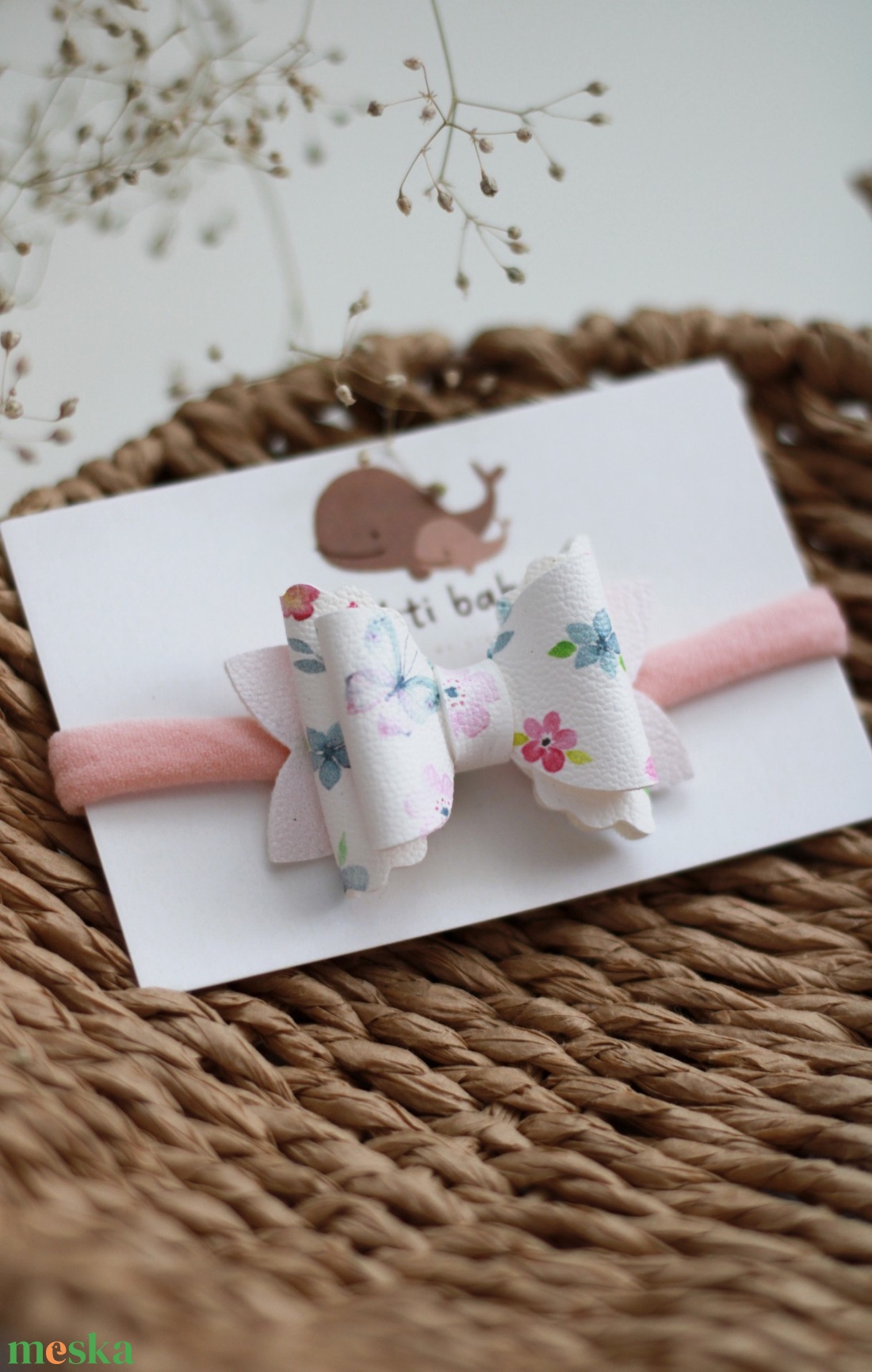 Virágos elasztikus baba fejpánt - ruha & divat - hajdísz & hajcsat - hajráf & hajpánt - Meska.hu