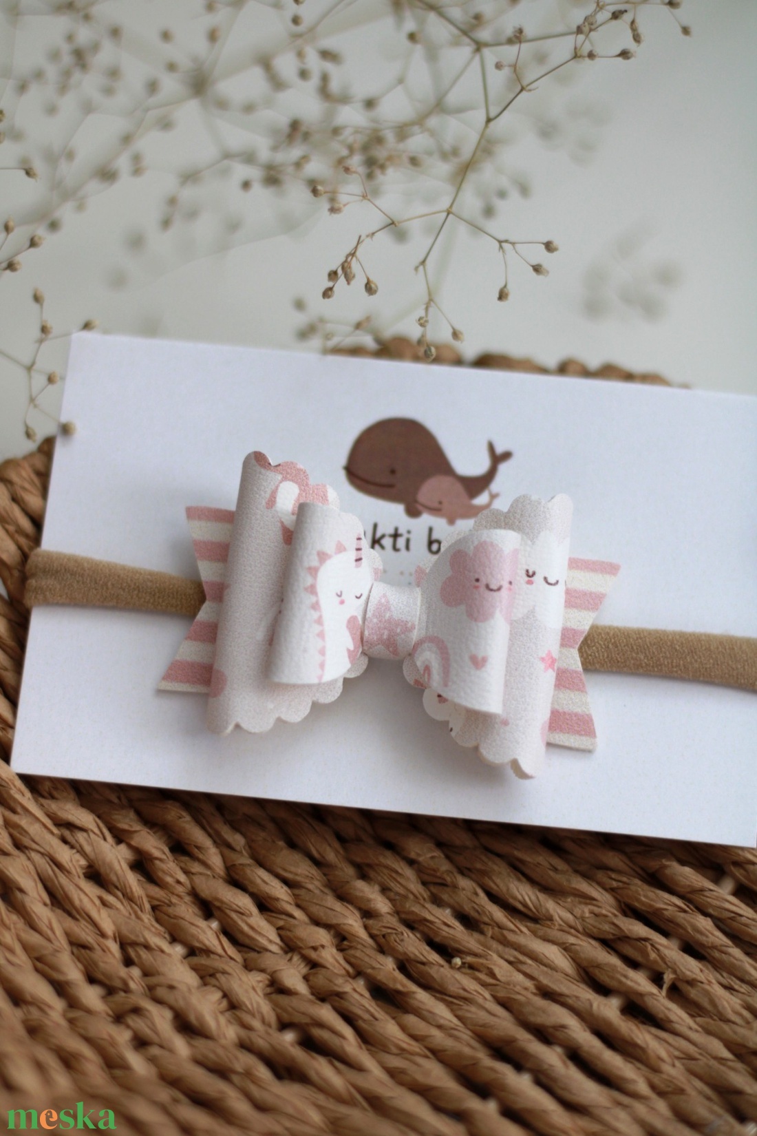 Dínós elasztikus baba fejpánt - ruha & divat - hajdísz & hajcsat - hajráf & hajpánt - Meska.hu