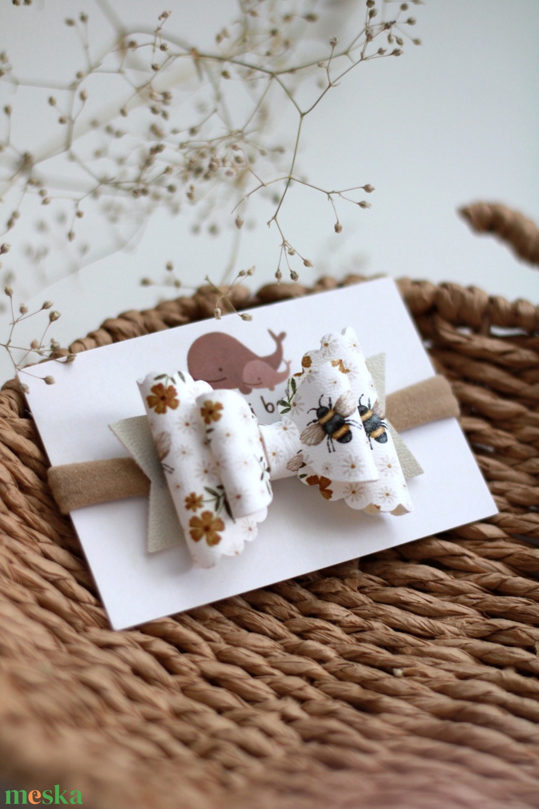 Méhecskés elasztikus baba fejpánt - ruha & divat - hajdísz & hajcsat - hajráf & hajpánt - Meska.hu