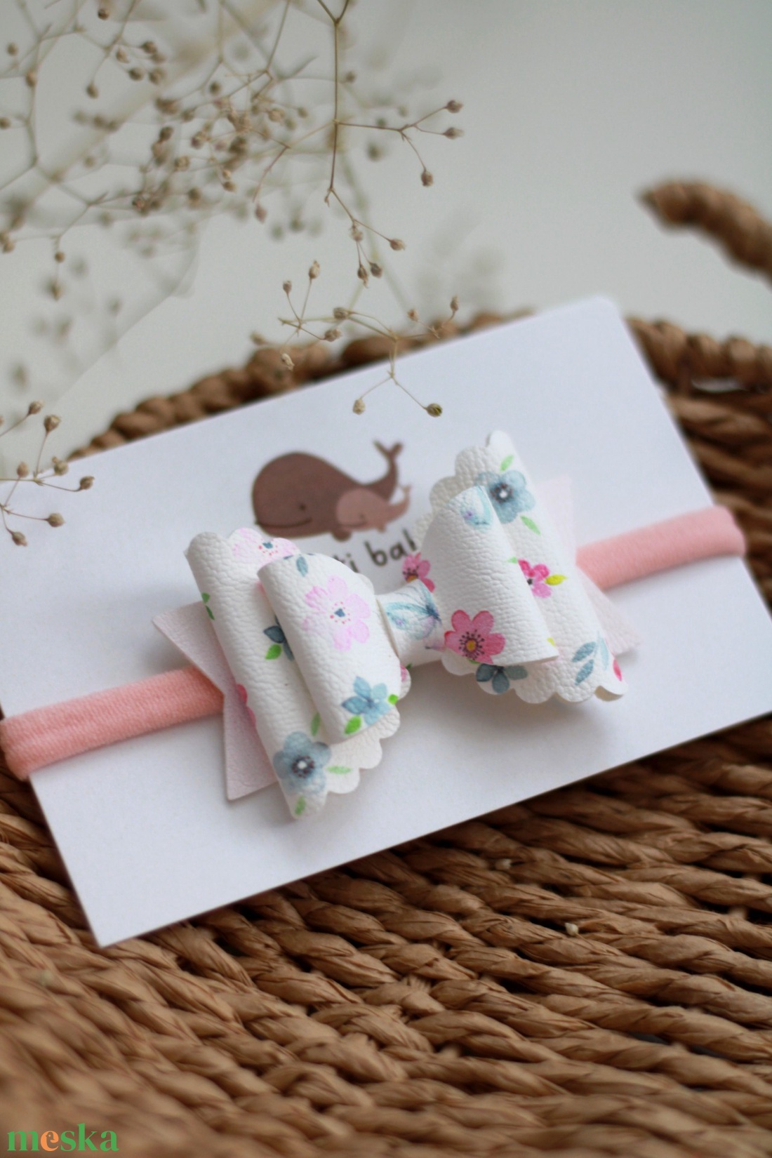 Virágos elasztikus baba fejpánt - ruha & divat - hajdísz & hajcsat - hajráf & hajpánt - Meska.hu