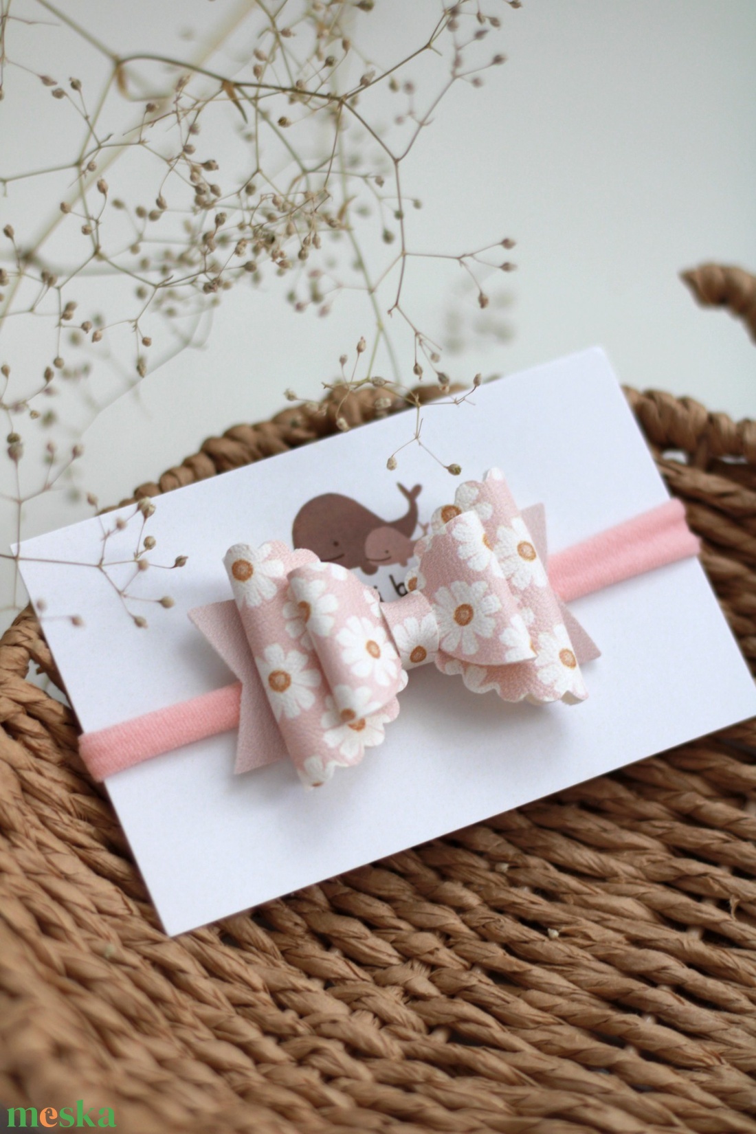 Margarétás elasztikus baba fejpánt - ruha & divat - hajdísz & hajcsat - hajráf & hajpánt - Meska.hu