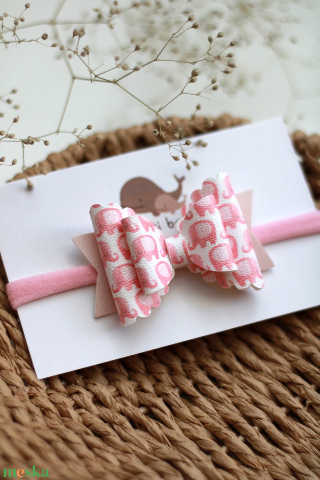 Elefántos elasztikus baba fejpánt - ruha & divat - hajdísz & hajcsat - hajráf & hajpánt - Meska.hu