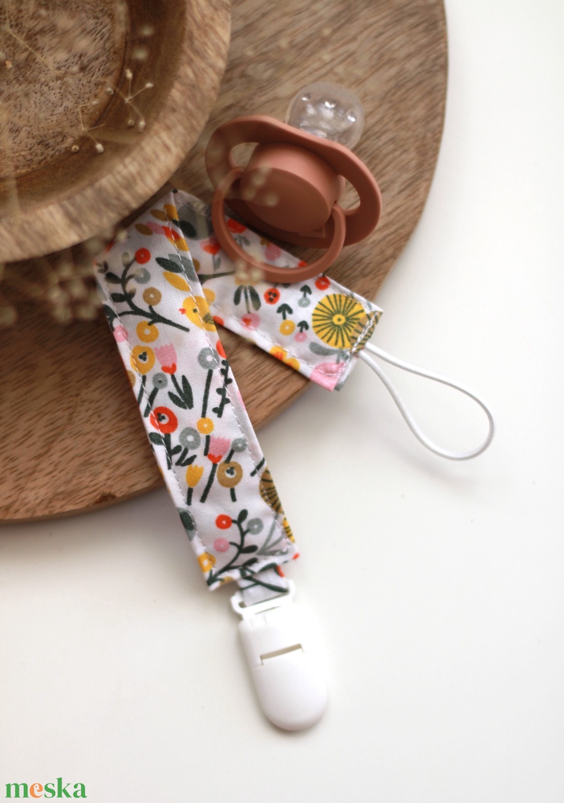 Tavaszi mintás cumilánc - baba - mama - baba játékok - cumilánc - Meska.hu