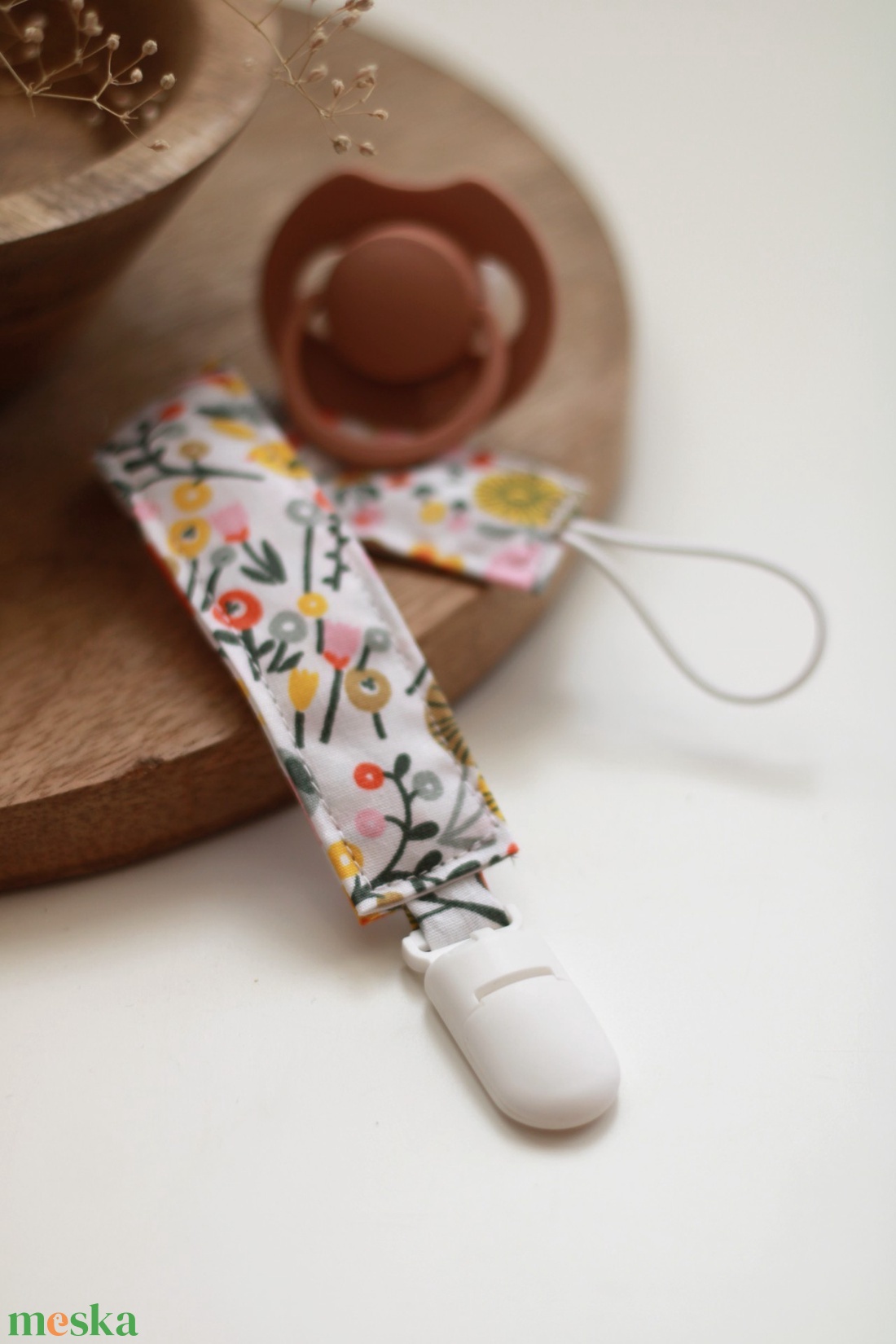 Tavaszi mintás cumilánc - baba - mama - baba játékok - cumilánc - Meska.hu