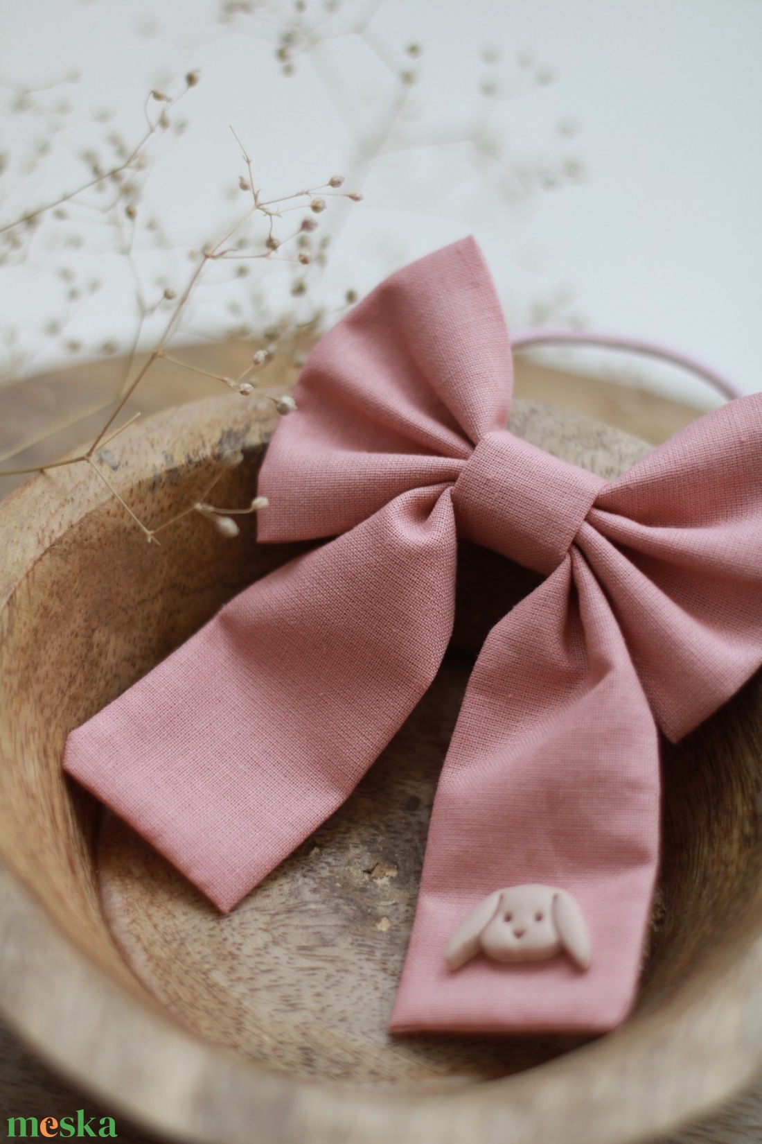 Sötét rózsaszín nyuszis hajgumi - ruha & divat - hajdísz & hajcsat - hajgumi - Meska.hu