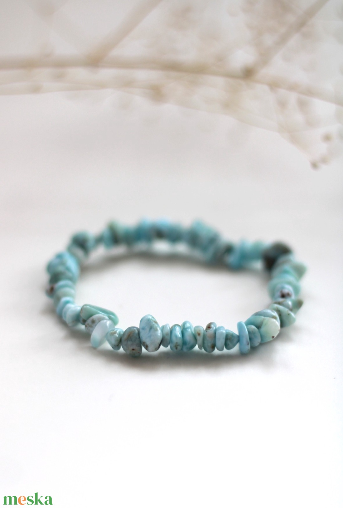 Larimár a bölcsesség karkötő - ékszer - karkötő - gyöngyös karkötő - Meska.hu