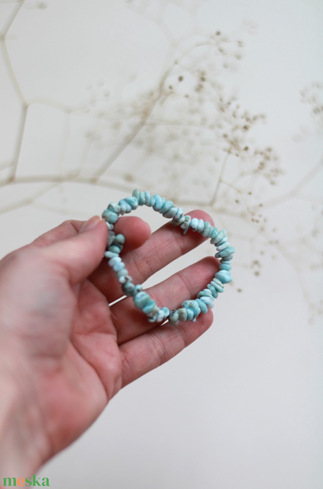 Larimár a bölcsesség karkötő - ékszer - karkötő - gyöngyös karkötő - Meska.hu