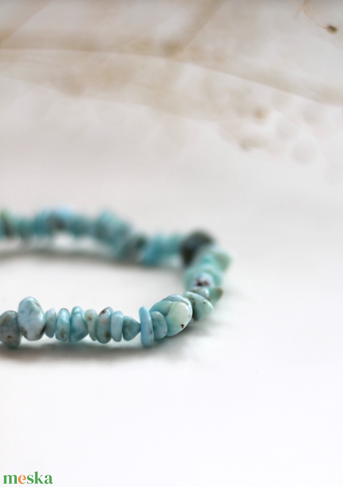 Larimár a bölcsesség karkötő - ékszer - karkötő - gyöngyös karkötő - Meska.hu