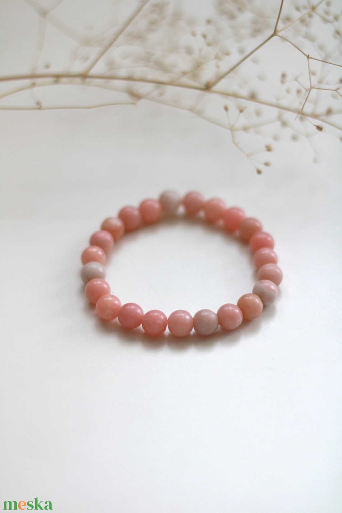 Rózsaopál szeretet karkötő - ékszer - karkötő - gyöngyös karkötő - Meska.hu
