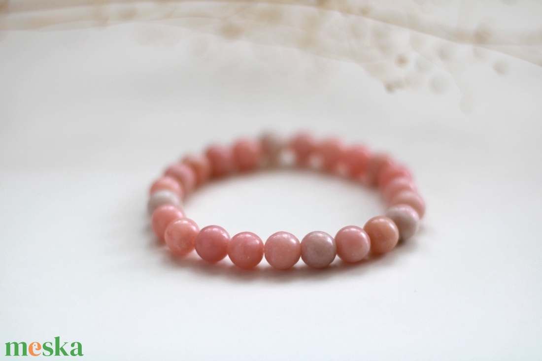 Rózsaopál szeretet karkötő - ékszer - karkötő - gyöngyös karkötő - Meska.hu